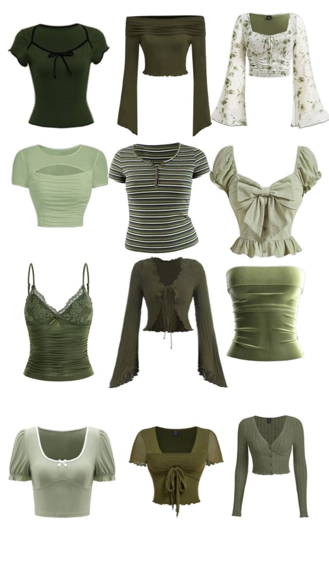 Green Top Outfit Ideas, Dark Green Top Outfit, Green Y2k Outfit, Y2k Mujer, Green Top Outfit, Top Outfit Ideas, Dark Green Top, Green Y2k, Top Outfit