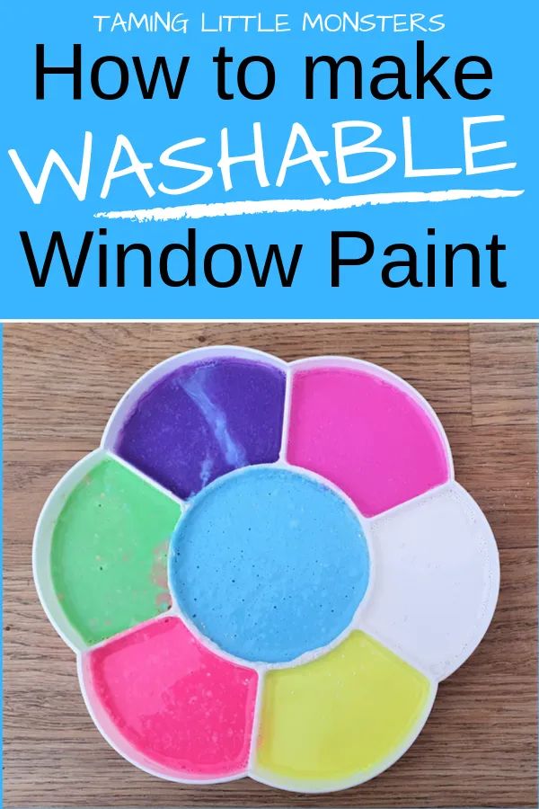 how to make washable window paint with text overlay that reads, how to make washable window paint