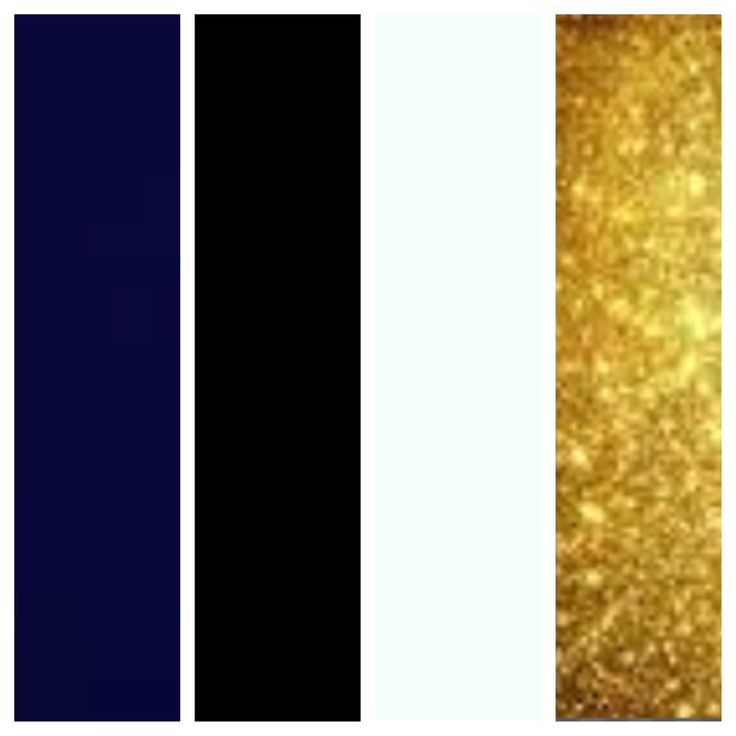 four different color swatches with gold and black colors on them, all showing the same hue