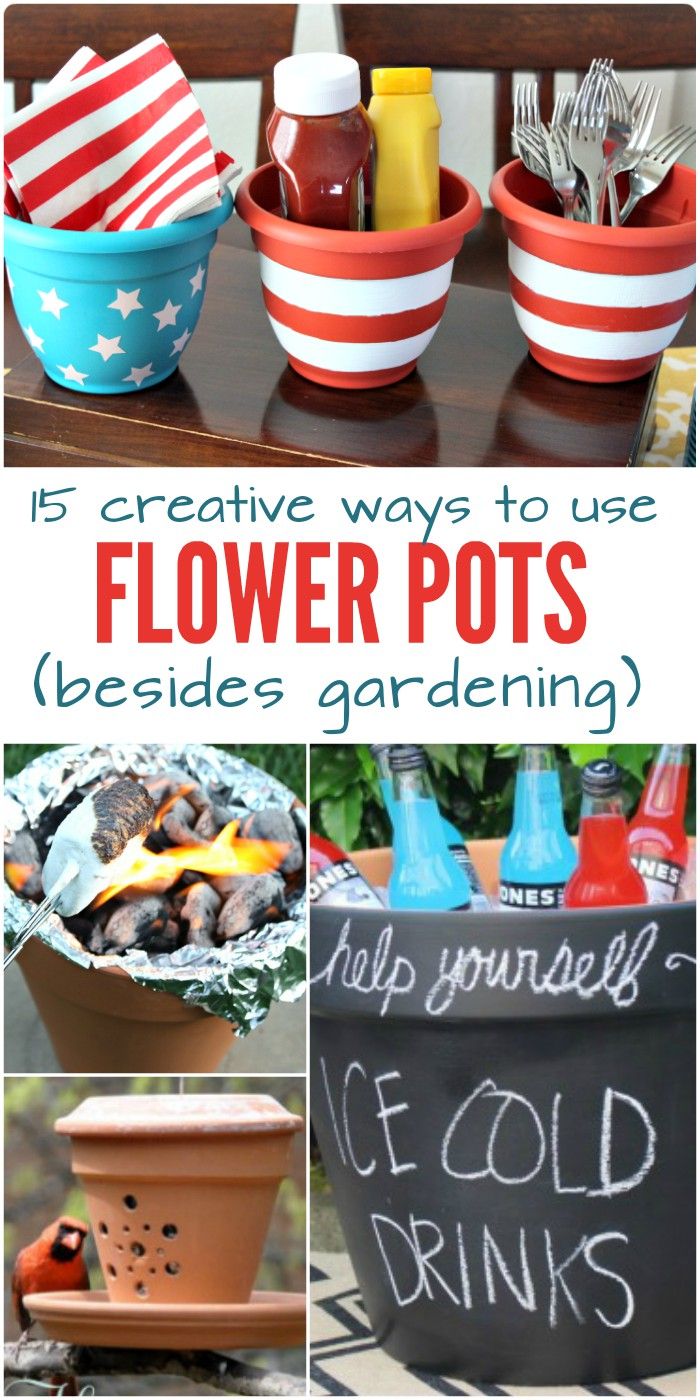 several different types of flower pots with the words, creative ways to use flowers in gardening