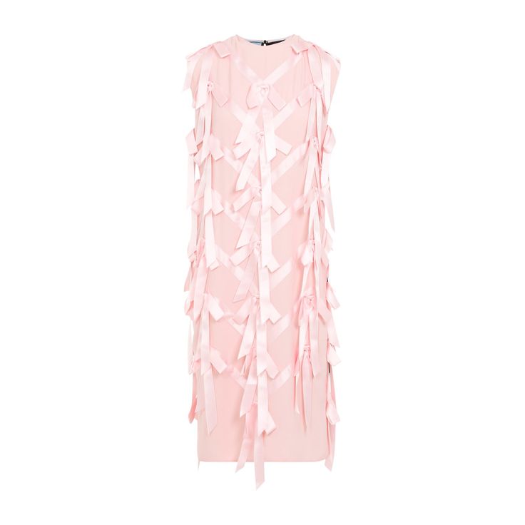 Composition: 74% Acetate, 26% Viscose Prada Dress, Alexander Wang Dress, Pink Dress Casual, Quartz Pink, Comfy Outfit, Bow Dress, Italian Outfits, Comfy Outfits, Elegant Woman