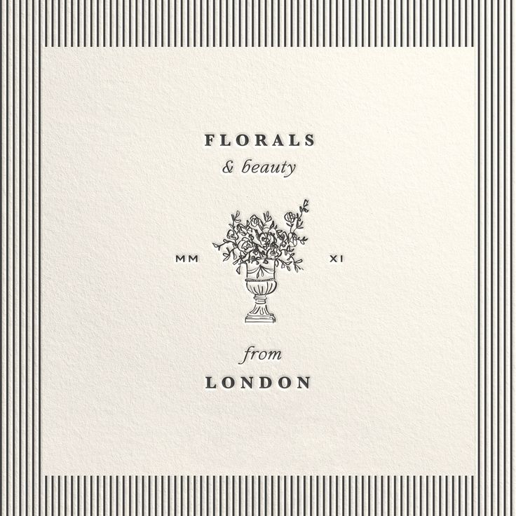 florals and beauty from london - paperless postcard with black ink on white card