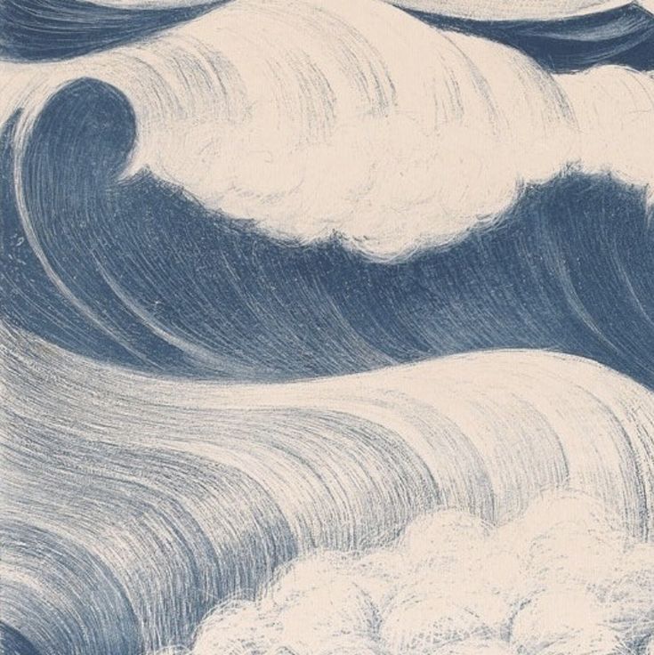 an artistic drawing of waves in the sky