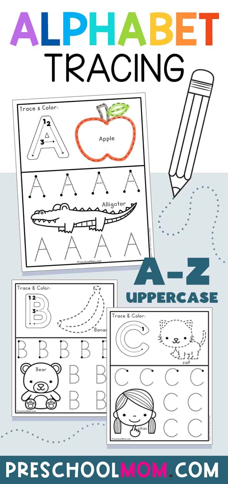 the alphabet worksheet for children to learn how to write and draw letters with their own hands