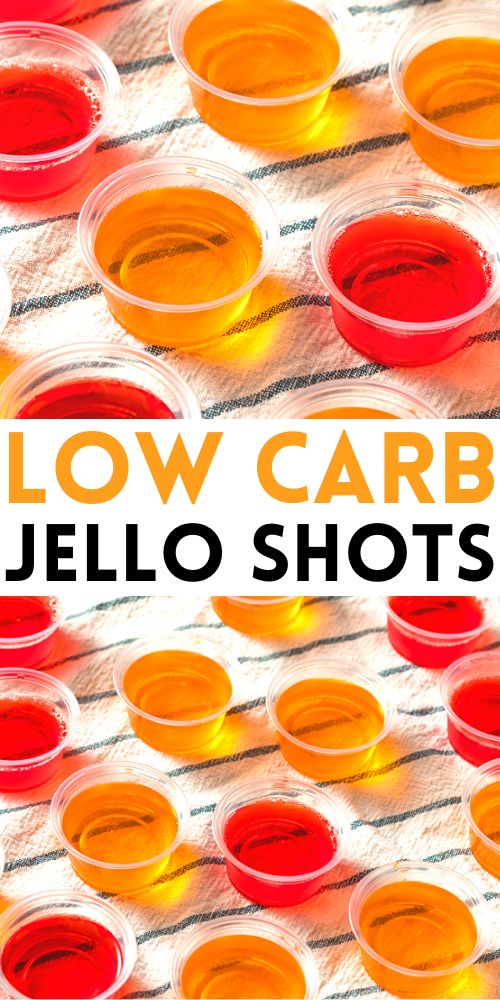 keto jello shots with the words keto jello shots on top and bottom