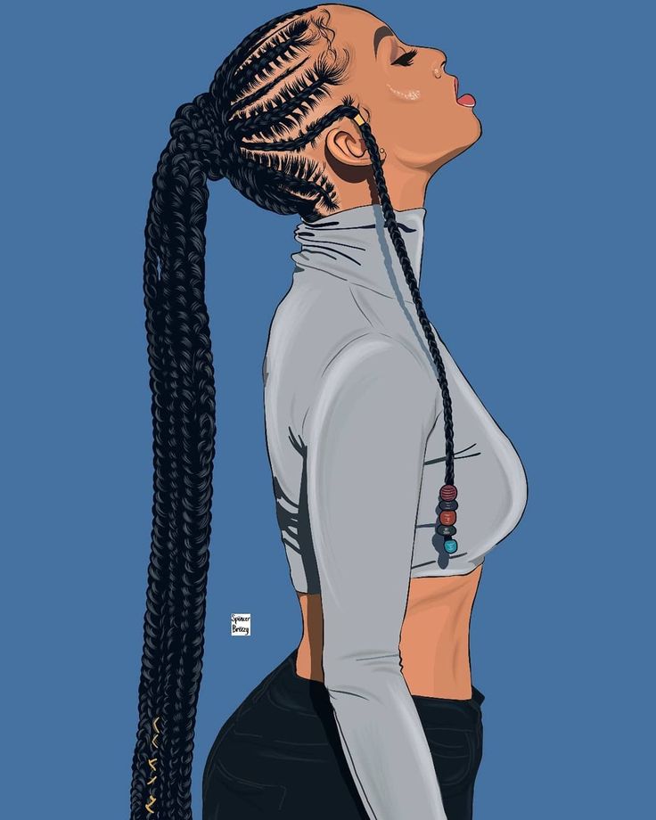 Braids Illustration, Braids Art, Cartoon Pic, Hair Logo, Black And White Face, Black And White Cartoon, Bellatrix Lestrange, African Head Wraps, Afrocentric Art