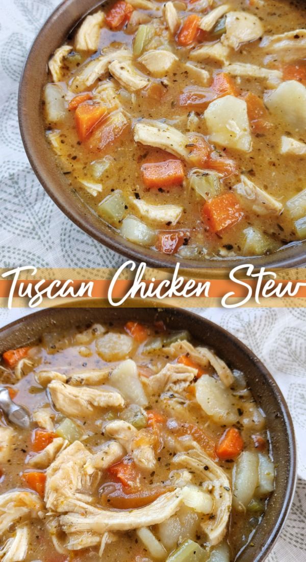 A hearty, rustic chicken stew recipe made with chicken, potatoes, white beans, fresh tomatoes and tons of country-Italian flavor. Chicken White Bean Stew, Tuscan Chicken Stew Crockpot, Stewed Chicken In Crockpot, Rustic Chicken Soup, Chicken Soup With Beans Recipes, Stew Ideas Dinners, Chicken Stews And Soups, Healthy Stew Recipes Crock Pots, Chicken Soup With Tomatoes