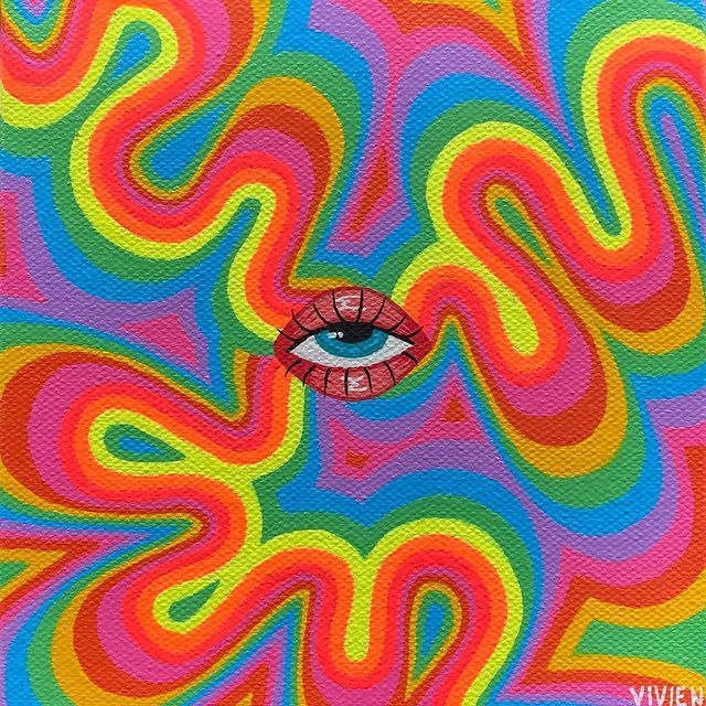 Trippy Rainbow Art, Hippie Face Paint, Trippy Colors, Illustrations Painting, Hippy Art, Eyeball Art, Eyes Artwork, Trippy Painting, Silhouette Photography