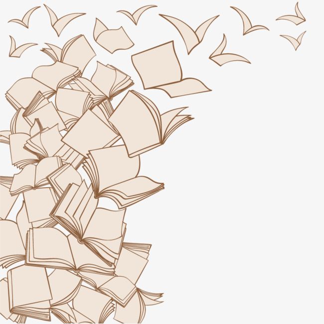 a bunch of books flying through the air