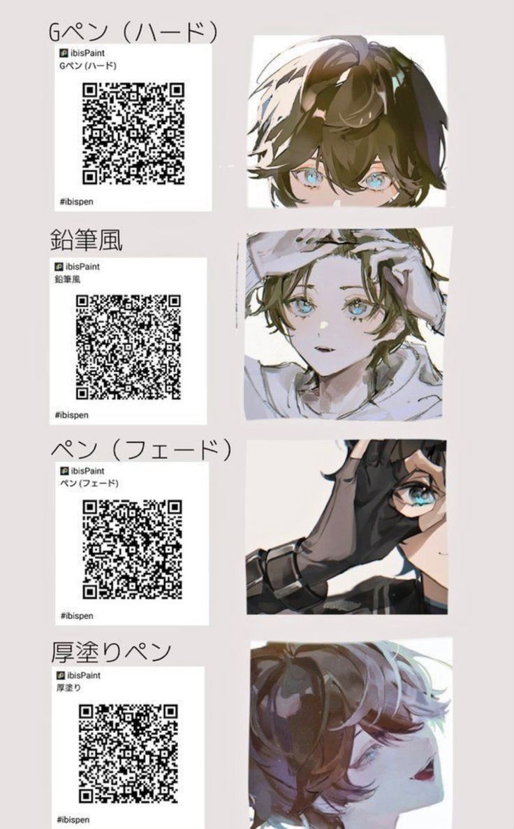 an anime character's profile with qr code in the background and text below it