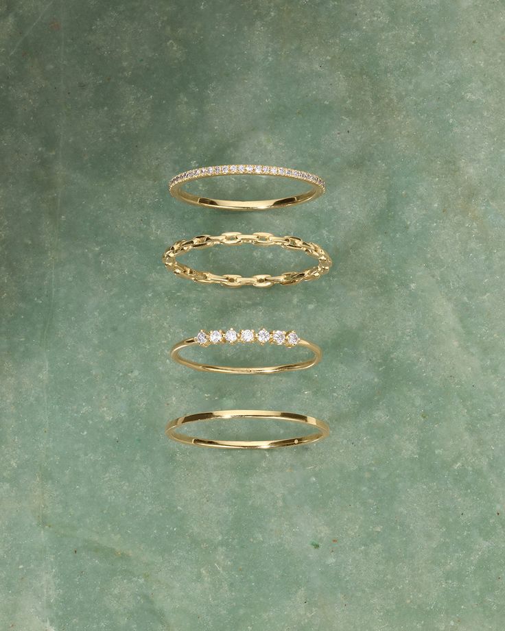 This Diamond Row Ring is ideal for those seeking a timeless, dainty ring. Expertly crafted in solid gold and set with sparkling diamonds, this stunning stacking ring adds an eye-catching element to any look. Wear it alone or stack it with other rings for a unique look. Diamond Row Ring in 14k Solid Gold, Women's Size 6 by gorjana Dainty Pinky Ring, Gold Rings Dainty, Stackable Gold Rings, Ring Stacks Gold, Dainty Diamond Rings, Women’s Rings, Gold Minimalist Rings, Minimalist Rings Stacking, Good Rings