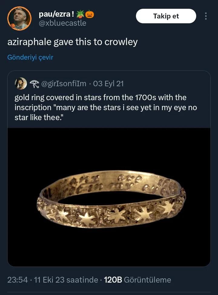 an image of a gold bracelet with stars on it and the caption that says,