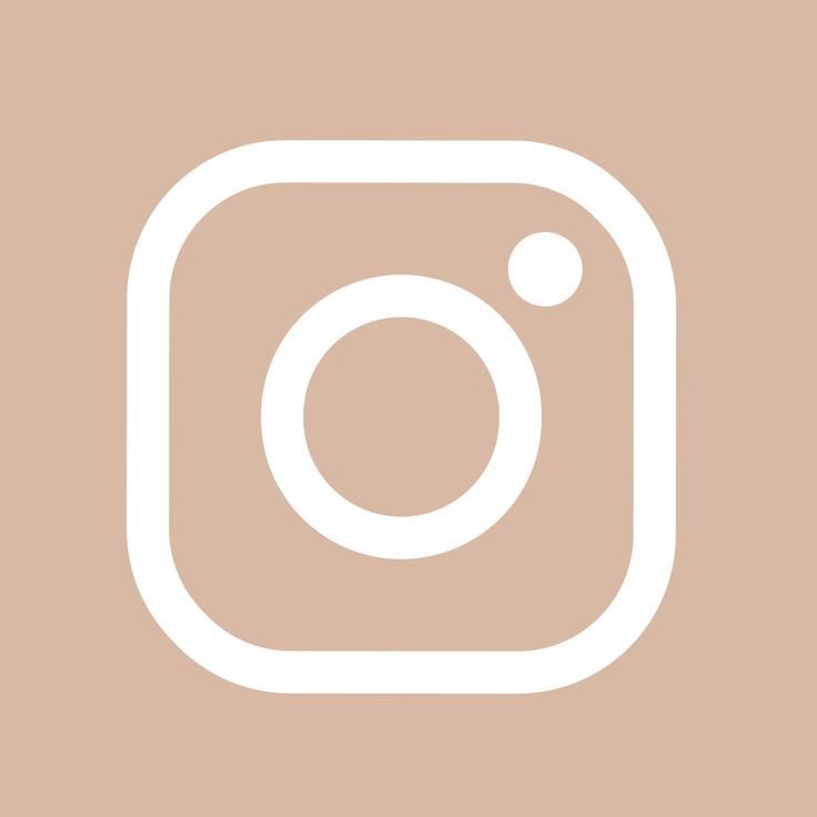 the instagram logo is shown in white on a brown background with an orange border