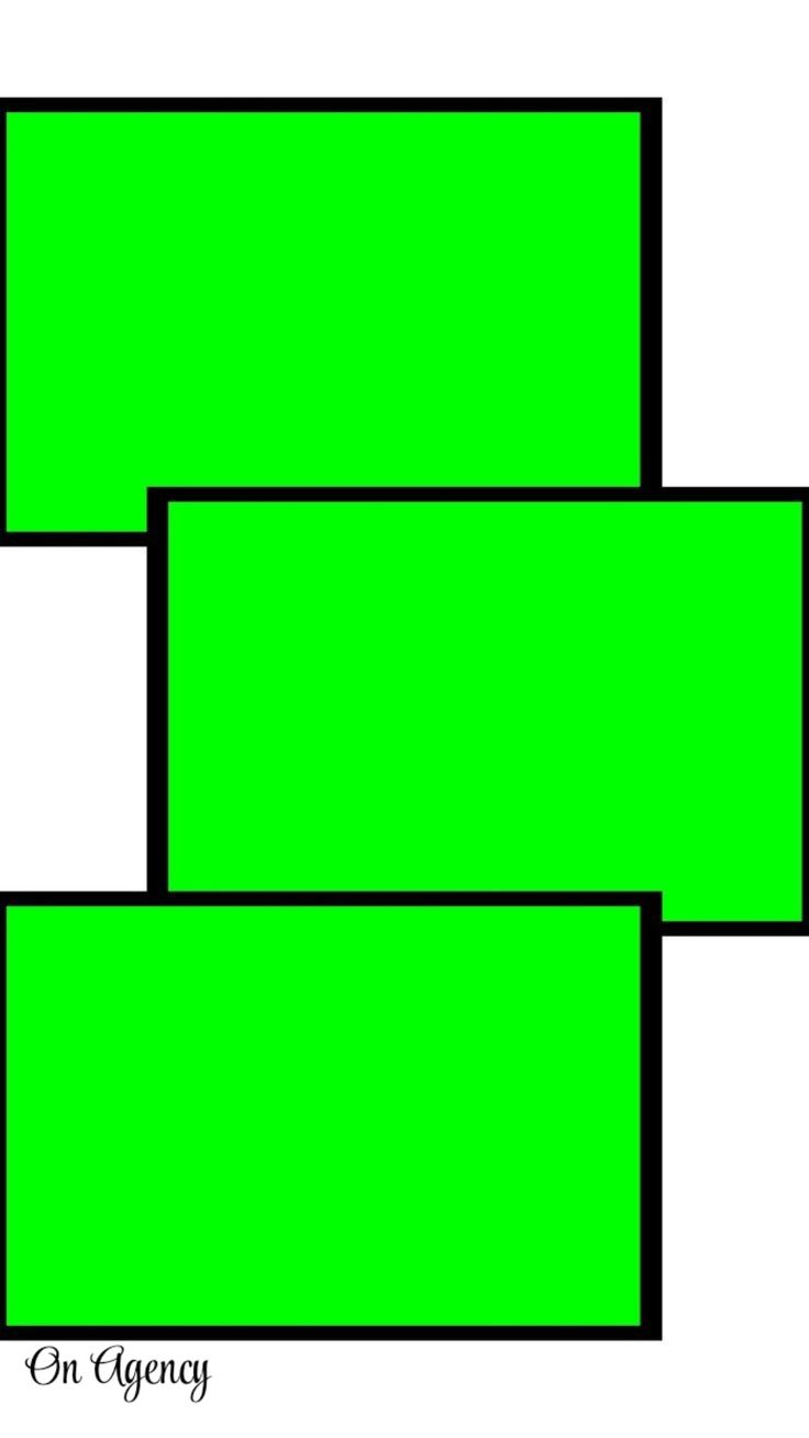 green rectangles are arranged in the shape of squares