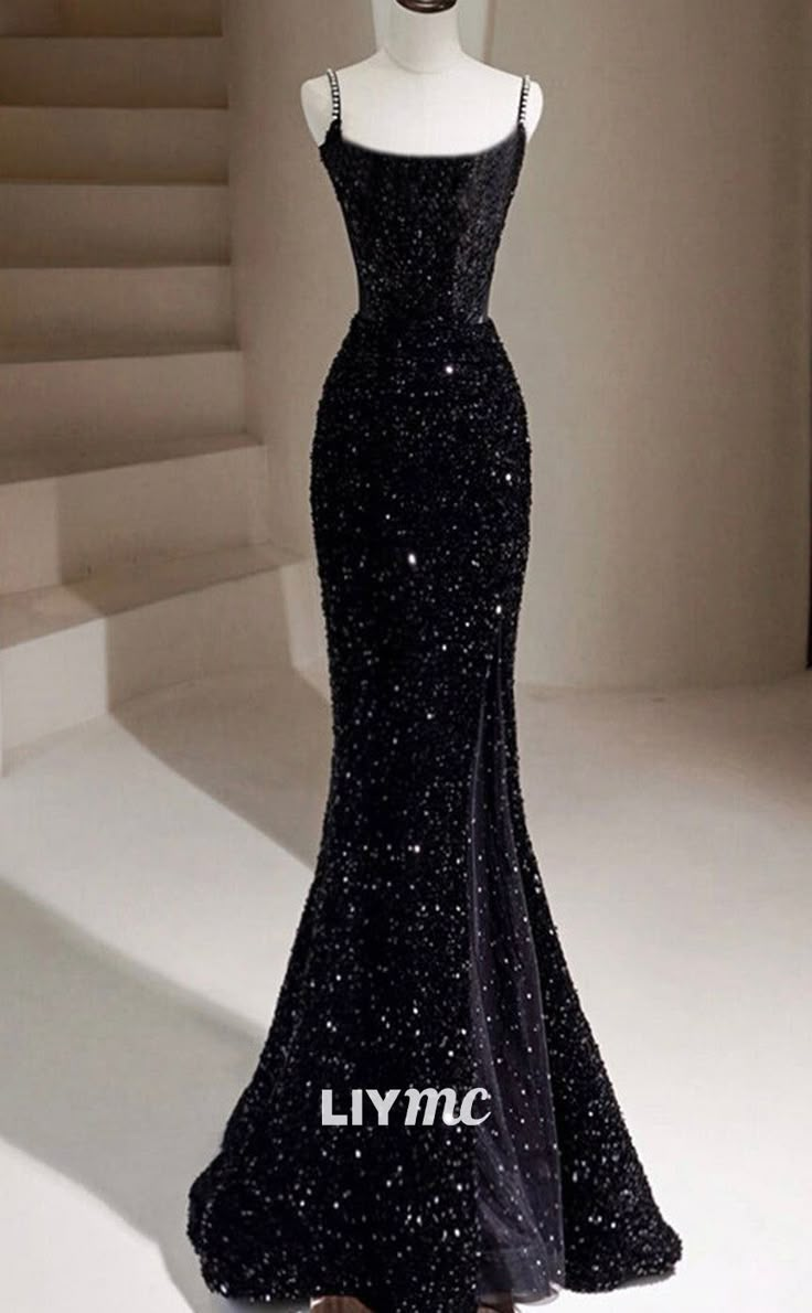 Black Sparkly Mermaid Prom Dress, Prom Dress Long Elegant, Black Dresses Sparkly, Sparkle Long Dress, Blakc Dress, Black Prom Dress Sparkly, Prom Dresses Black Sparkle, Sparkle Prom Dress Long, Prom Black Dresses