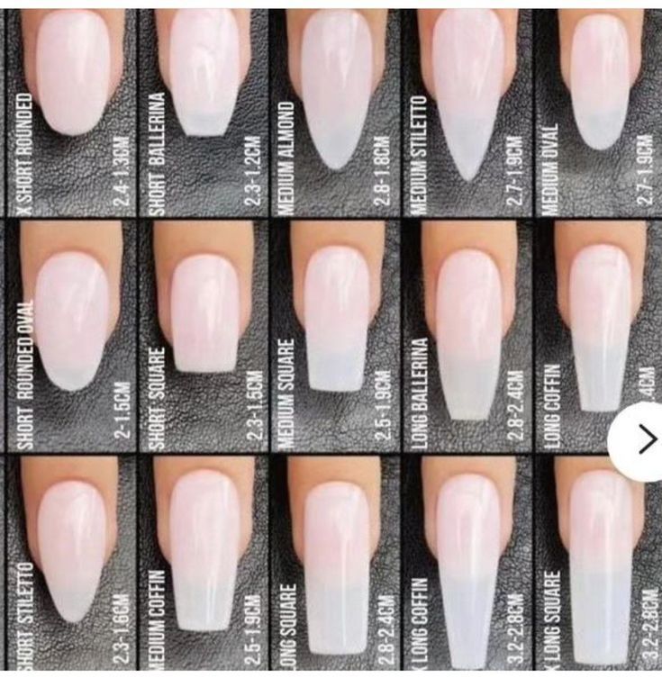 Different Nail Shapes On One Hand, Nail Sizes Shape Chart, Summa Nails, Gel Nails Shape, Types Of Nails Shapes, Nail Artwork, Nagellack Trends, Fancy Nails Designs, Nagel Tips