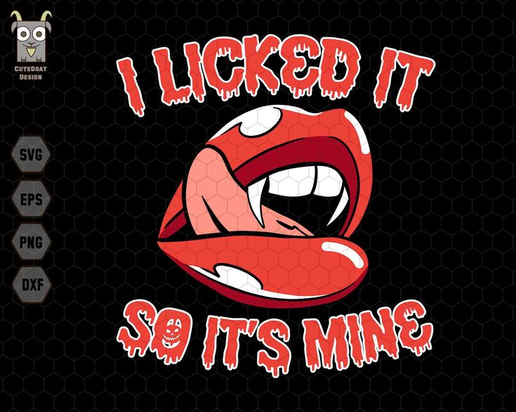 i lick it 90's mins logo on a black background