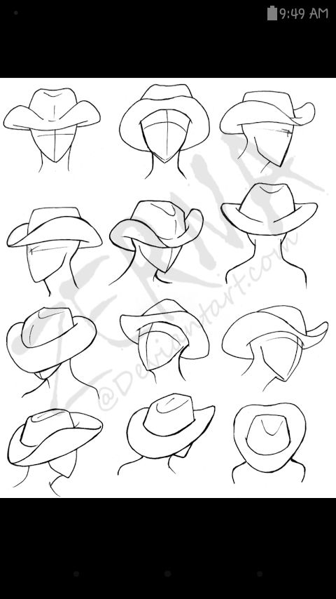 how to draw hats step by step