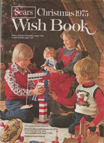 an advertisement for sears's christmas 75 wish book with three children playing with toys