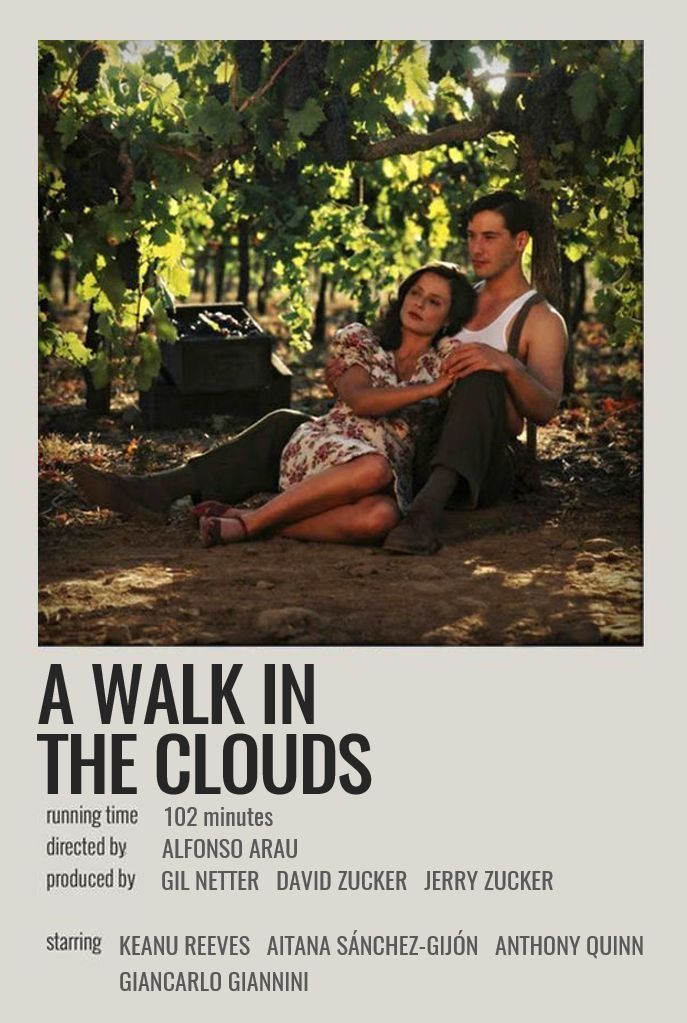 A Walk In The Clouds Movie, A Walk In The Clouds, Minimalist Polaroid Poster, Romcom Movies, Movies To Watch Teenagers, Movie To Watch List, Iconic Movie Posters, Inspirational Movies, Girly Movies