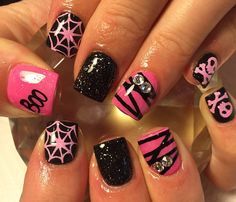 Halloween Nails Short, Black Halloween Nails, Holloween Nails, Halloween Acrylic Nails, Cute Halloween Nails, October Nails, Her Nails, Black Nail, Halloween Nail Designs