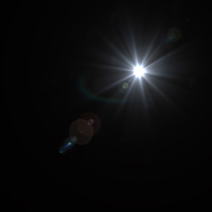 the sun is shining brightly in the dark night sky with lens flares on it