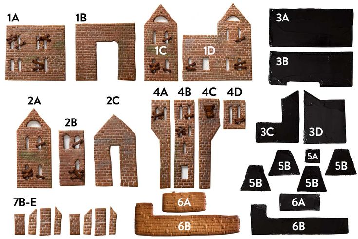 the instructions for building a brick house with bricks and numbers on each side are shown