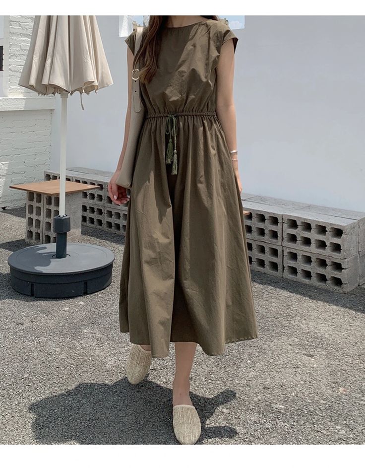 Lasaky - Artistic A-Line Maxi Dress with Waist Tie in Linen-Cotton Blend Beach Midi Dress, How To Fold Sleeves, A Line Maxi Dress, Backless Maxi Dresses, Dress Robes, Dress Size Chart Women, Beach Dresses, Types Of Skirts, Women Dress