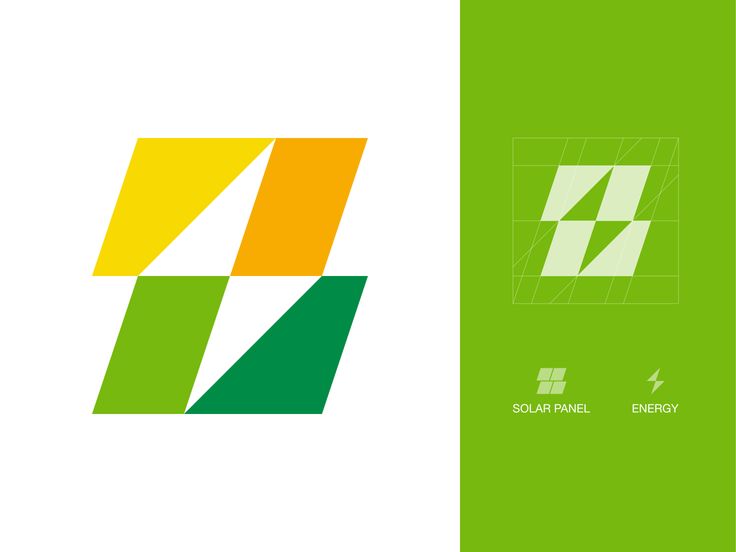 the logo for an energy company is shown in green and yellow colors, with two different logos