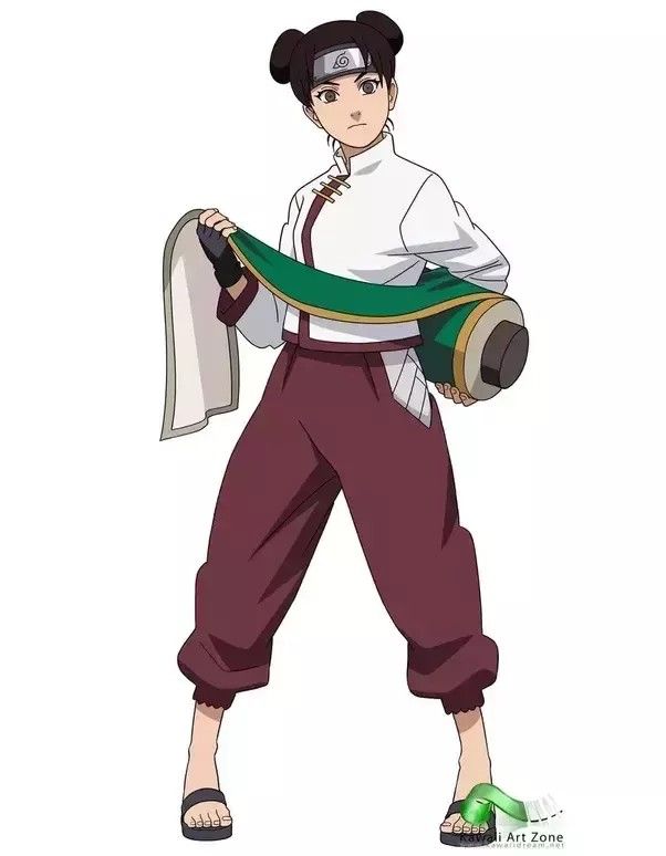 an anime character is holding a green belt