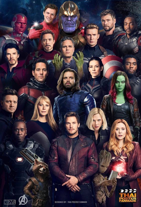 the cast of avengers 4 is shown in this promotional poster for the upcoming film,