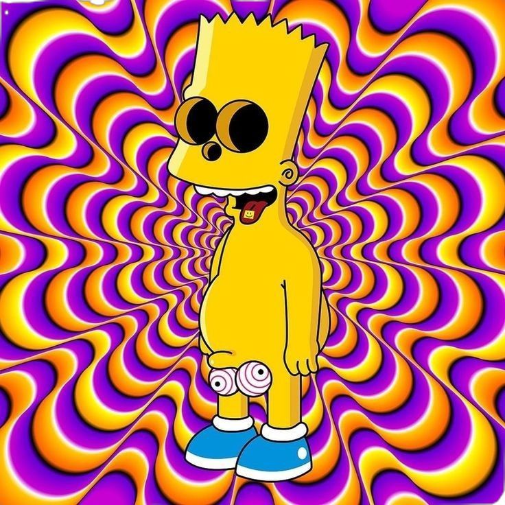 Trippy Cartoon Characters, Simpsons Trippy, Trippy Patterns To Paint, High Paint Ideas Trippy, Cool Drawings Trippy, High Cartoon, Character Street Art, Hipster Drawings, Trippy Cartoon