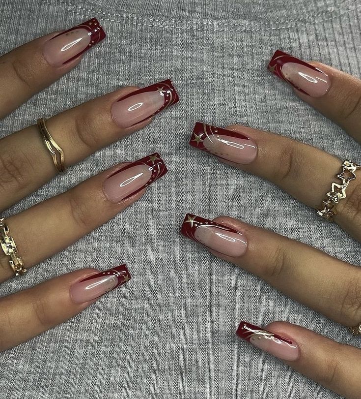 Stargirl Nails, Nail Inspo Red, Red Coffin Nails, Red French Nails, Booming Business, Red Acrylic Nails, Grunge Nails, With Nails, Girly Acrylic Nails