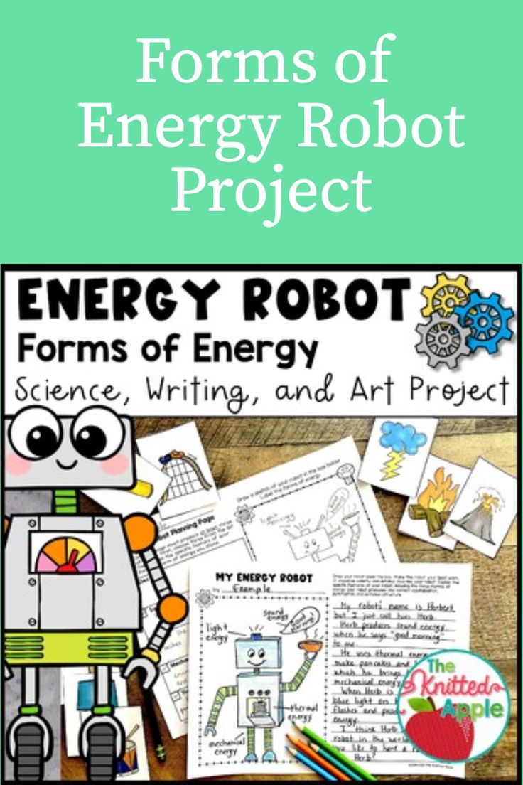 an energy robot project with the words energy robot written on it and other writing materials