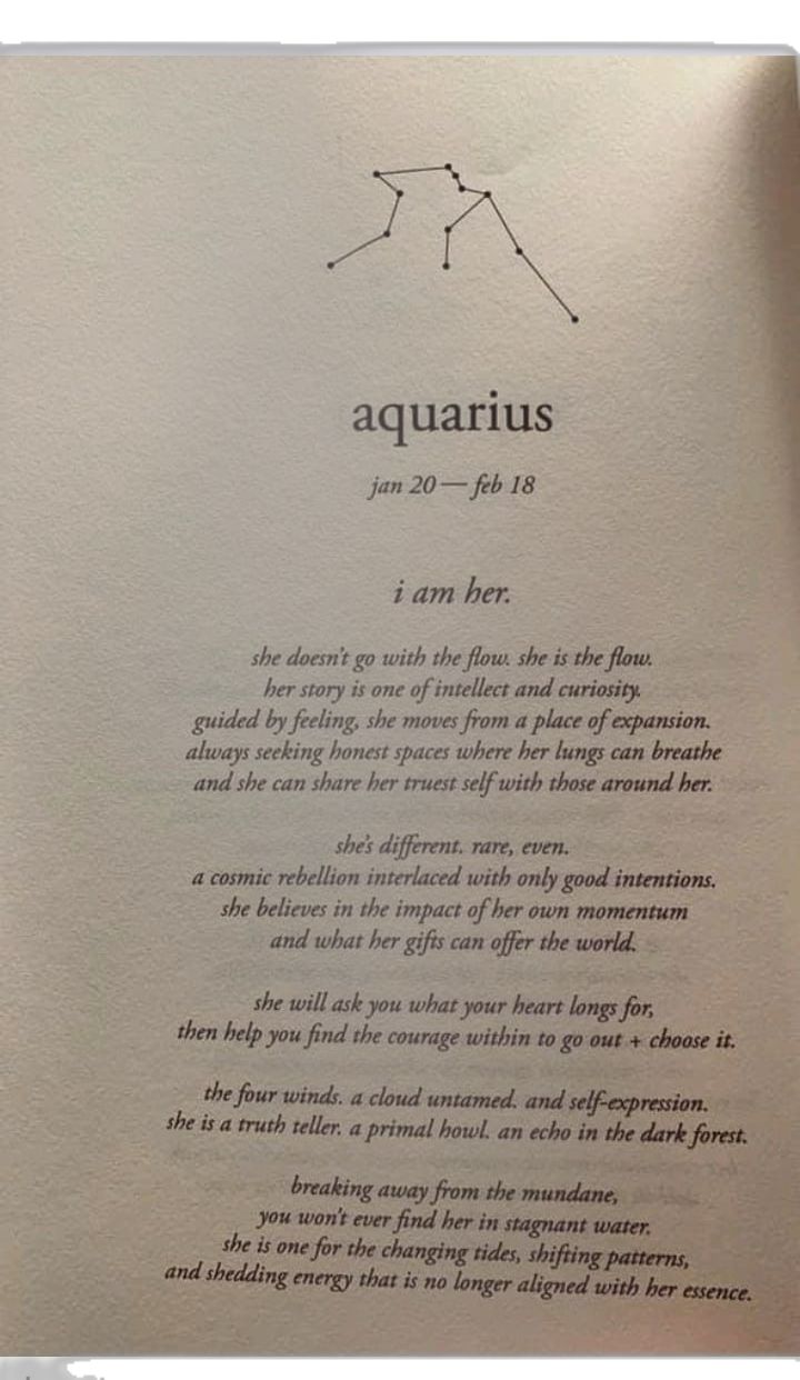 an open book with the words aquarius written on it