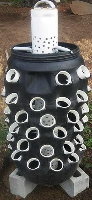 a trash can made out of old tires