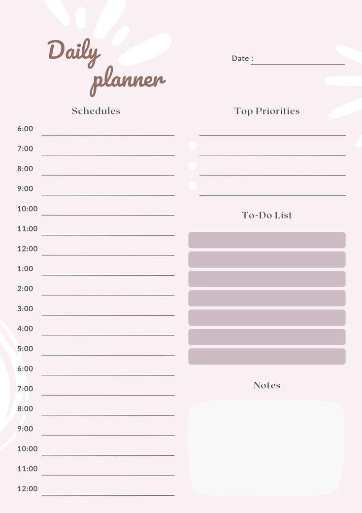 24 Hour Daily Planner Printable, Hourly Plann Daily Planner With Time Slots, Hourly Planner Printable Free, Planing Day, Work Day Schedule, Time Blocking Template, Pink Daily Planner, Day Planner Ideas, Day Planner Template, Cute Daily Planner