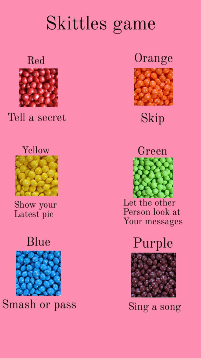 the colors of skittles game are shown on a pink background with text below