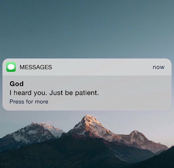 two texts are shown with mountains in the background and one says, god do you trust me when the answer is wait?