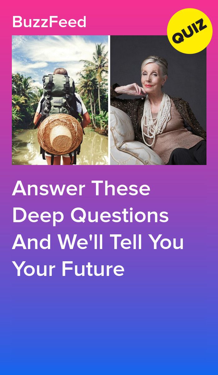 an advertisement with the words answer these deep questions and we'll tell you your future