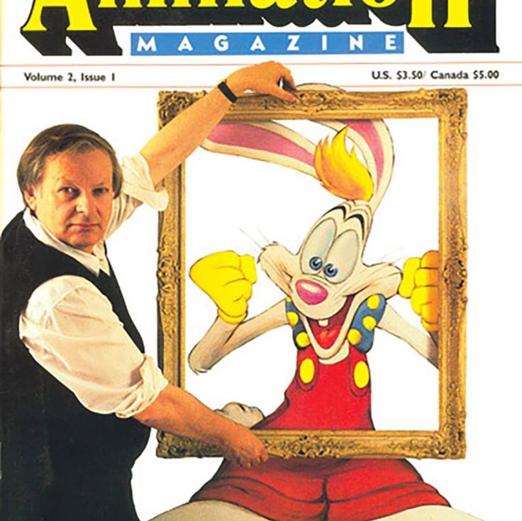 an old magazine cover with a cartoon character holding up a framed image in front of it