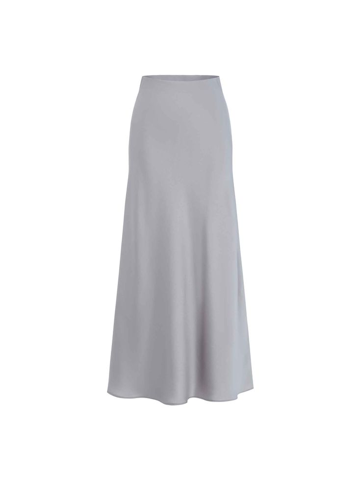 MO&Co. Women's High Rise Satin Maxi Skirt Introducing our satin skirt, crafted from a luxurious blend of acetate and polyester. The high waist and flowing silhouette are effortlessly elegant, while the convenient side zipper allows for easy wear. Create a chic and casual look by pairing it with a tank top or cozy sweater. Features : - High waist, flowy maxi silhouette- Ruched pleated details on the back- Soft and smooth triacetate blend materials Code: MBD1SKT033The back length of size S is 94.5 Elegant Silk Full Skirt Bottoms, Silk Flared Maxi Skirt For Work, Silk Flowy Skirt For Workwear, Flared Silk Skirt, Silk Flared Skirt For Work, Flowy Satin Flared Skirt, Sleek Silk Skirt For Work, Fitted Silk Skirt In Solid Color, Chic Silk Voluminous Skirt Bottoms