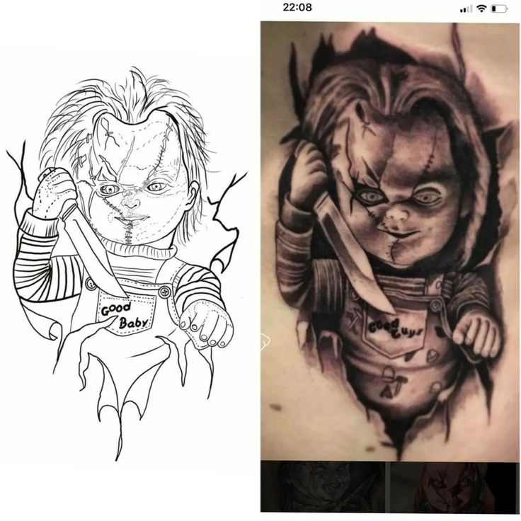 Discover 59 outline chucky tattoo designs best  thtantai2