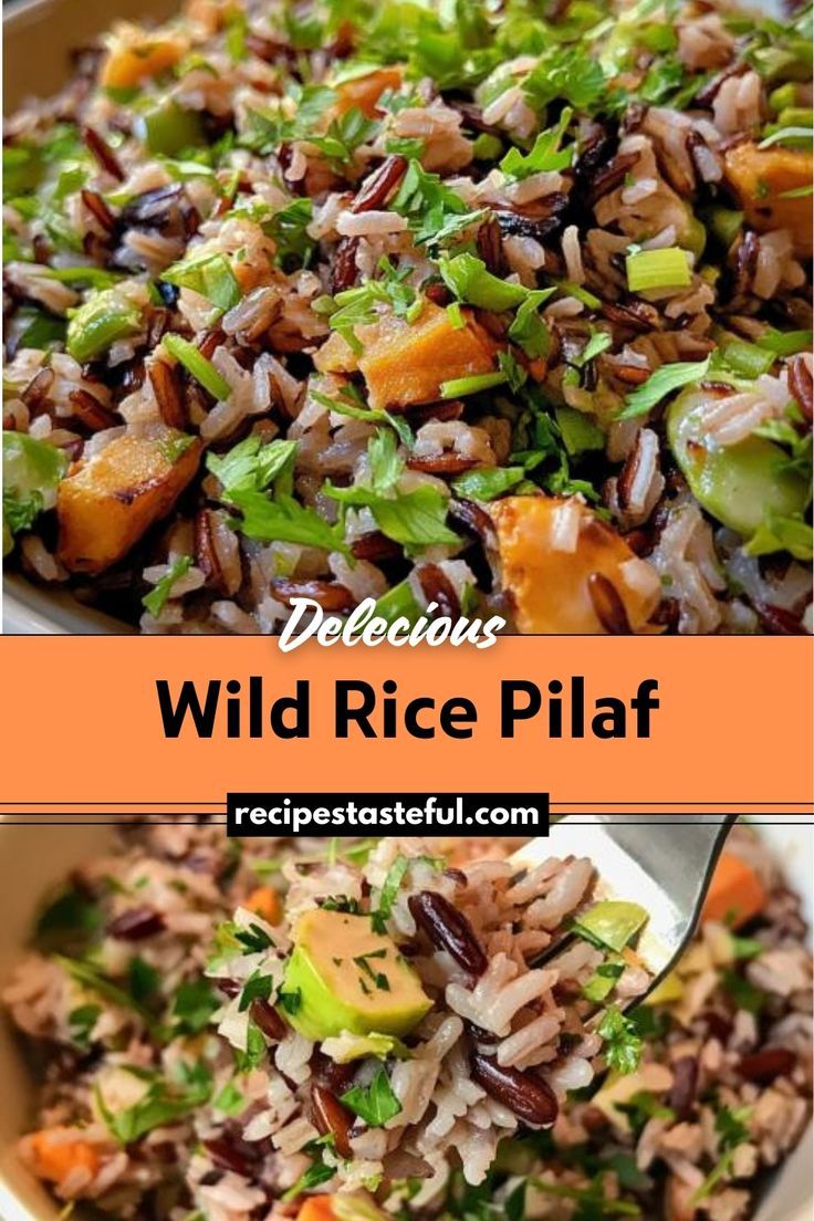 wild rice pilaf with carrots, lettuce and other vegetables