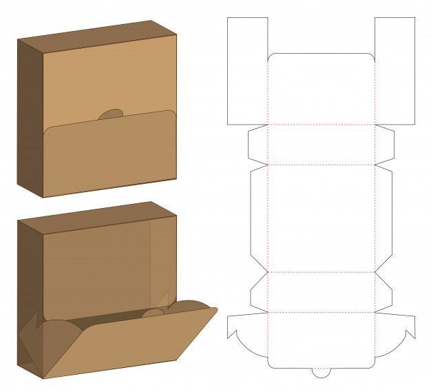 an open cardboard box with the lid cut out