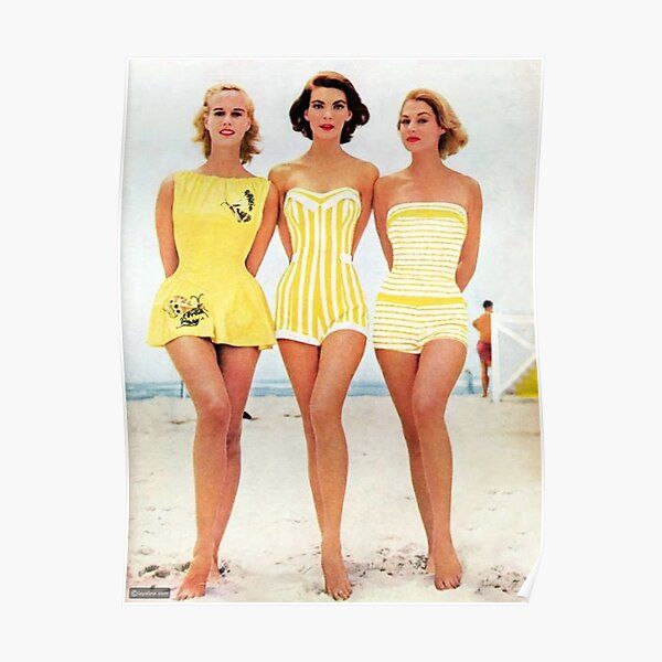 Retro Swimwear For Beach Season Swimming, Retro Swimwear For Beach Season, Vintage Swimwear For Beach Season, Pinup Swimwear For Beach Season, White Retro Swimwear For Sunbathing, Retro White Swimwear For Pool, Retro Summer Tankini For Swimming, Retro Yellow Swimwear For Sunbathing, Retro Summer Tankini For Vacation