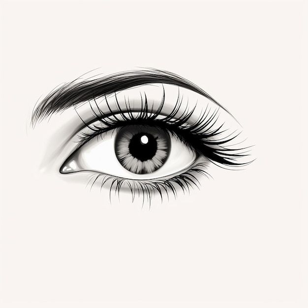 an eye with long lashes is shown in this black and white drawing by artist mark taylor