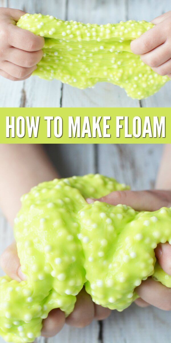 how to make floam for kids that is green and white with dots on it