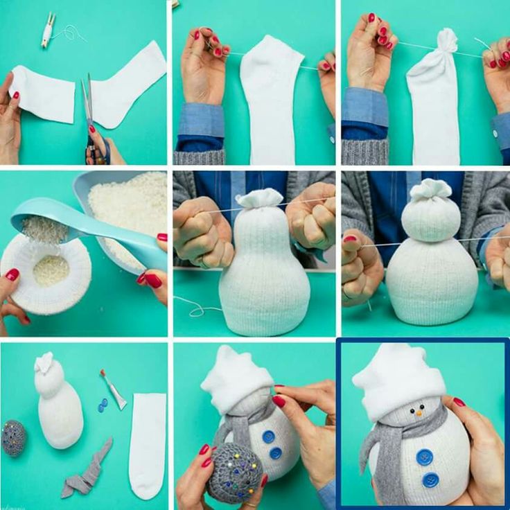 there are many pictures of how to make a snowman