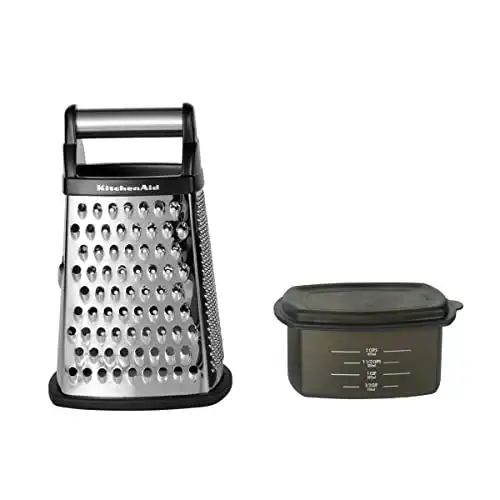 two graters, one with a strainer and the other with a lid